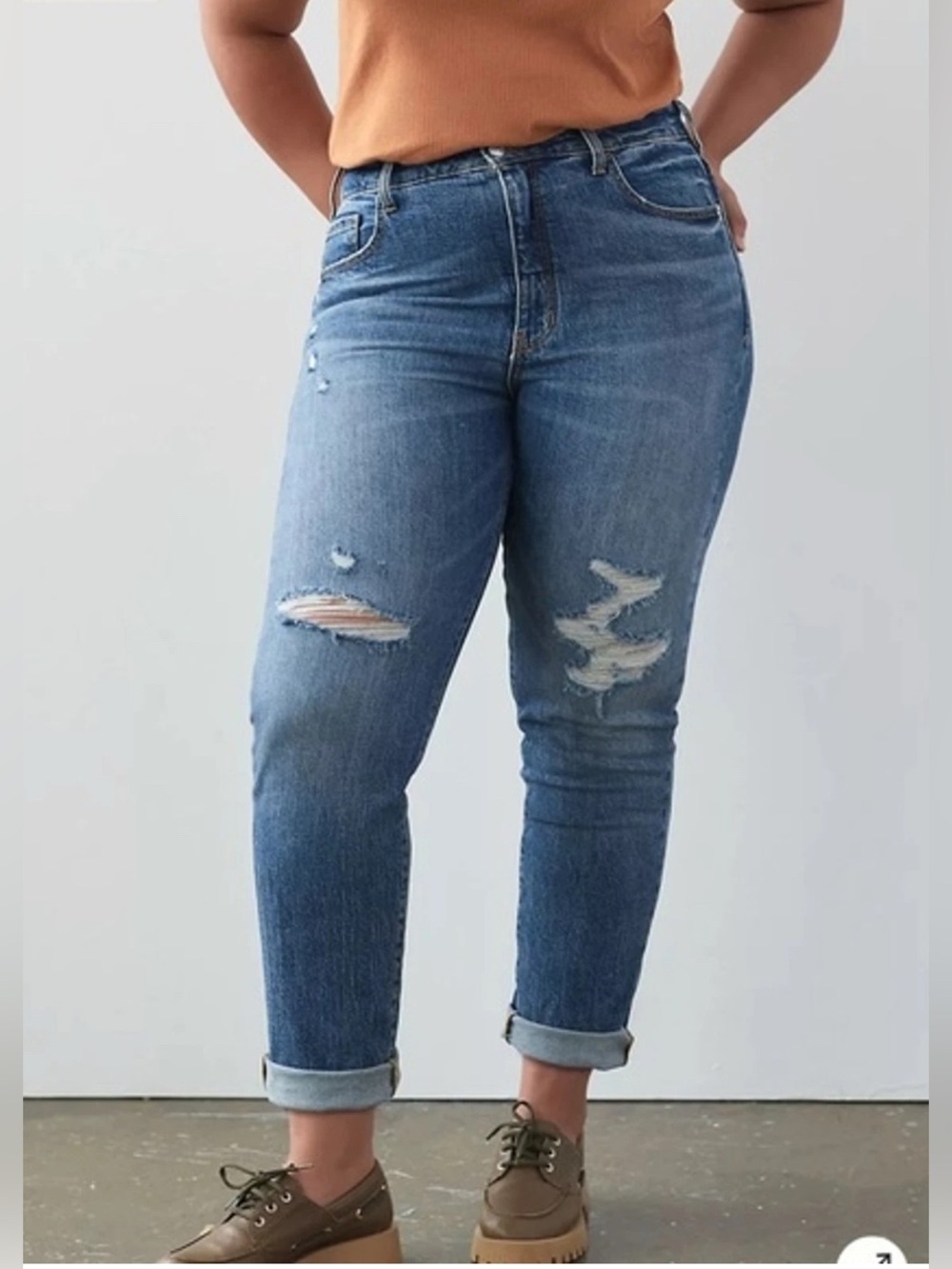 Pilcro Anthropologie the Vintage Straight Medium Wash Distressed Jeans Sz 20W